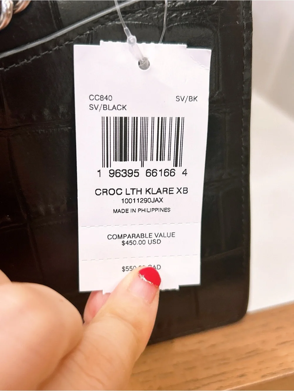 Coach Black Croc-Embossed Klare Crossbody Bag CC840